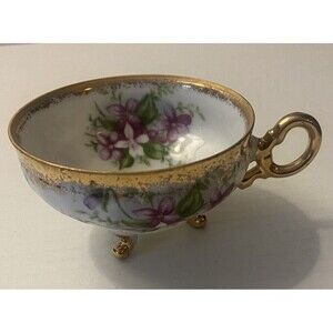 Vintage Small Footed Napco Violet Tea Cup No Saucer